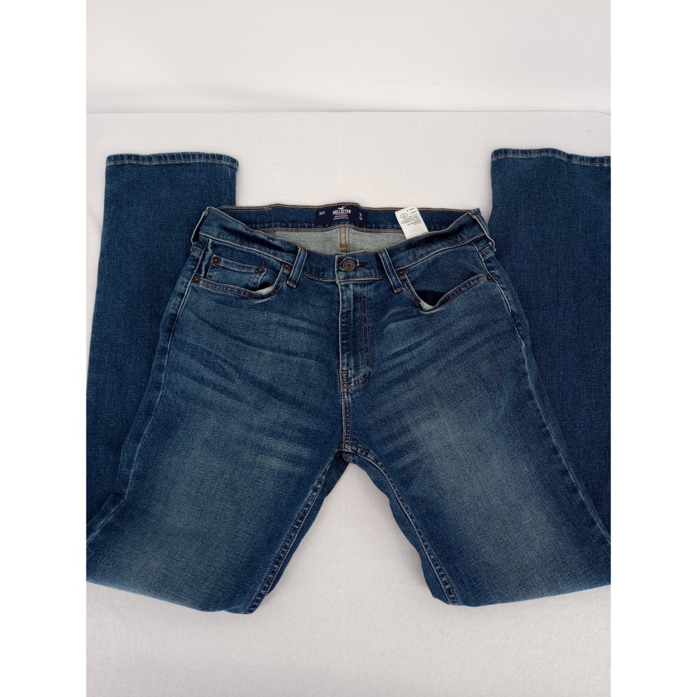 Hollister Slim Straight Jeans Mens 32x34 Blue Epic Flex Denim